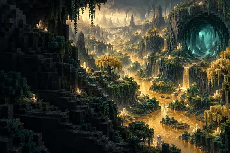 Original fan concept art of a cavern landscape